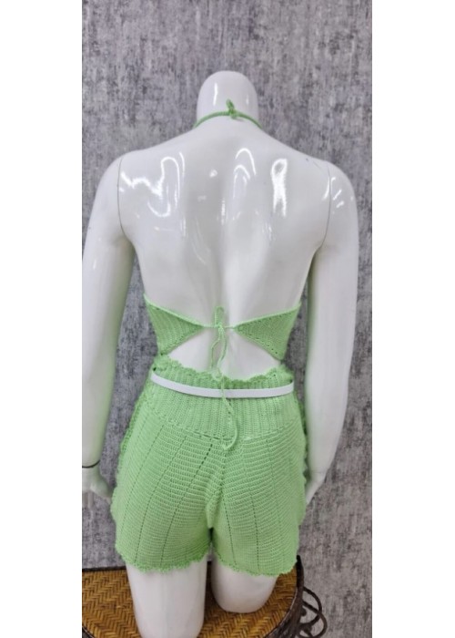 Kadın el örgüsü askılı büstiyer