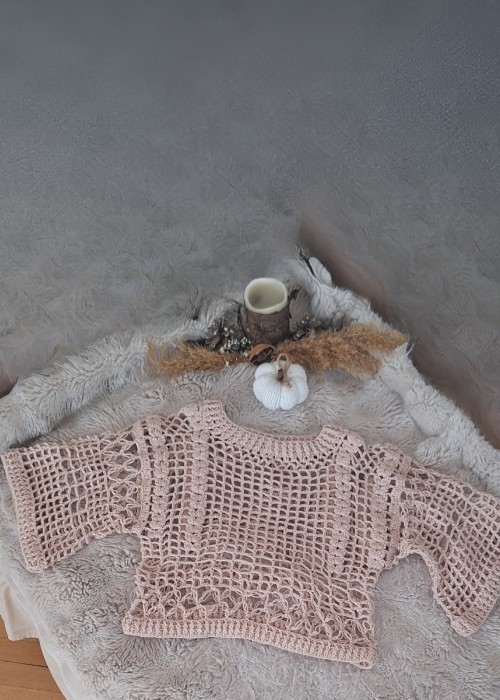 KADIN YAZLIK ÖRGÜ BLUZ VE ETEK HAND MADE