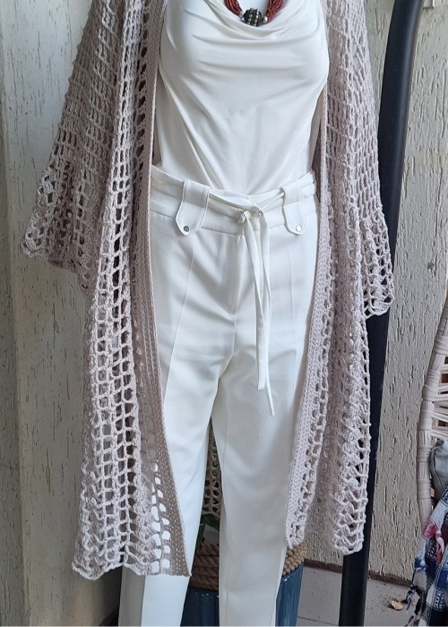 KADIN BEJ UZUN HIRKA EL ÖRGÜSÜ HAND MADE