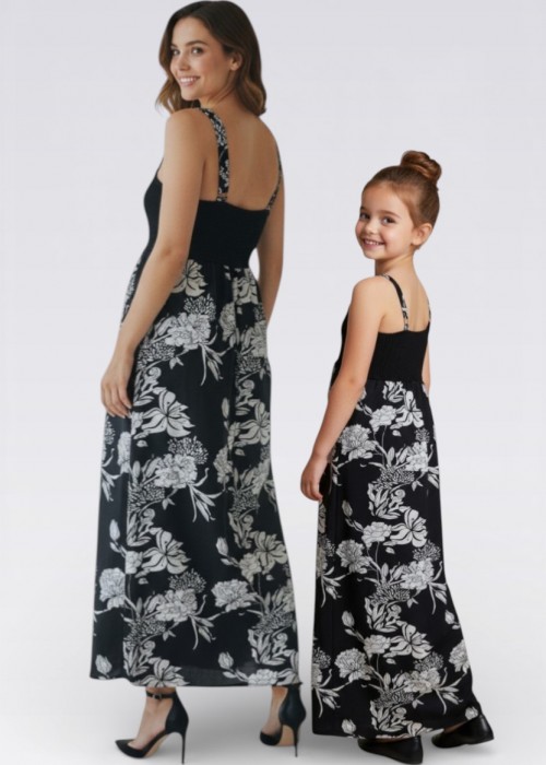 ANNE KIZ KOMBİN SİYAH EL ÖRGÜSÜ YAZLIK ELBİSE