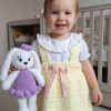Kadife İp Örgü Amigurumi  Lila rengi  Tavşan Bebek Oyuncak