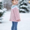KIZ ÇOCUK PEMBE CEPLİ EL ÖRGÜSÜ HIRKA