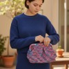 Kadın Ebruli Renk Yumuşak Doğal Rafya Gizli Burslu,Hand Made,El Örgüsü, Yazlık El Çantası,Portföy