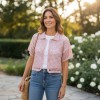 KADIN POLO YAKA EL ÖRGÜSÜ PEMBE RENK YAZLIK BLUZ