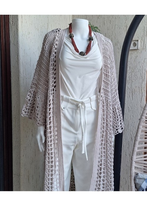 KADIN BEJ UZUN HIRKA EL ÖRGÜSÜ HAND MADE