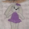 Kadife İp Örgü Amigurumi  Lila rengi  Tavşan Bebek Oyuncak