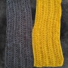 KADIN GRİ SARI DÜŞÜK KOL V YAKA EL ÖRGÜSÜ YAZLIK BLUZ
