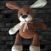 Kadife İp Örgü Amigurumi kahve krem  rengi köpek Bebek Oyuncak
