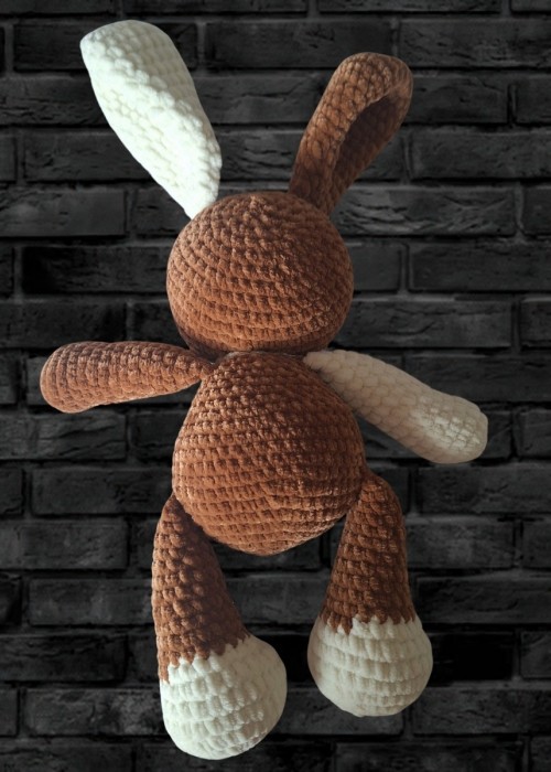 Kadife İp Örgü Amigurumi kahve krem  rengi köpek Bebek Oyuncak