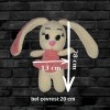 Kadife İp Örgü Amigurumi  pembe krem rengi  Tavşan Bebek Oyuncak