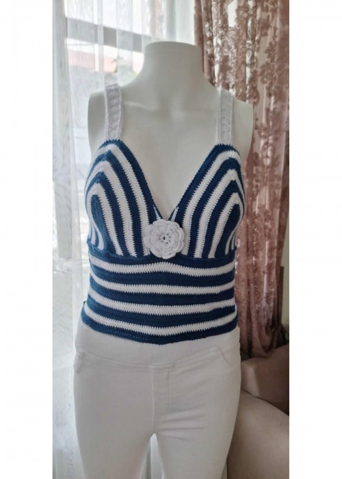 Yazlıkörgü, Askılı Crop Bluz Yazlıkörgü, Askılı Crop Bluz