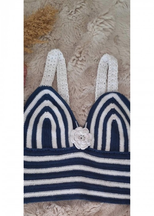 Yazlıkörgü, Askılı Crop Bluz Yazlıkörgü, Askılı Crop Bluz