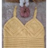 Yazlık Sarı Renk Örgü ,Askılı Crop Bluz Yazlık Sarı Renk Örgü ,Askılı Crop Bluz