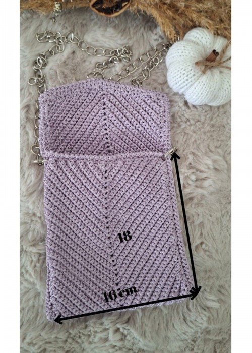 Kadın, Mor Balık Sırtı Desenli ,Kapaklı Telefon Çantası Kadın, Mor Balık Sırtı Desenli ,Kapaklı Telefon Çantası