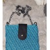 Kadın Mavi Renk, Zincir Saplı,Polyester Makrome İpi Telefon Çantası Kadın Mavi Renk, Zincir Saplı,Polyester Makrome İpi Telefon Çantası