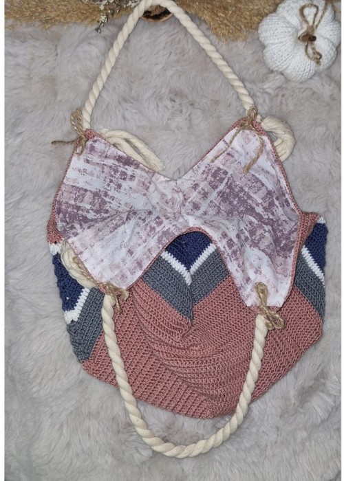 Kadın Zigzag Desenli, Pembe,Beyaz,Mavi Kombin Torba Çanta Kadın Zigzag Desenli, Pembe,Beyaz,Mavi Kombin Torba Çanta