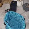Kadın Mavi Renk, Zincir Saplı,Polyester Makrome İpi Telefon Çantası Kadın Mavi Renk, Zincir Saplı,Polyester Makrome İpi Telefon Çantası