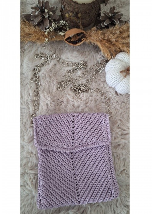 Kadın, Mor Balık Sırtı Desenli ,Kapaklı Telefon Çantası Kadın, Mor Balık Sırtı Desenli ,Kapaklı Telefon Çantası