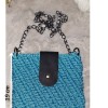 Kadın Mavi Renk, Zincir Saplı,Polyester Makrome İpi Telefon Çantası Kadın Mavi Renk, Zincir Saplı,Polyester Makrome İpi Telefon Çantası