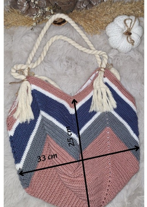 Kadın Zigzag Desenli, Pembe,Beyaz,Mavi Kombin Torba Çanta Kadın Zigzag Desenli, Pembe,Beyaz,Mavi Kombin Torba Çanta