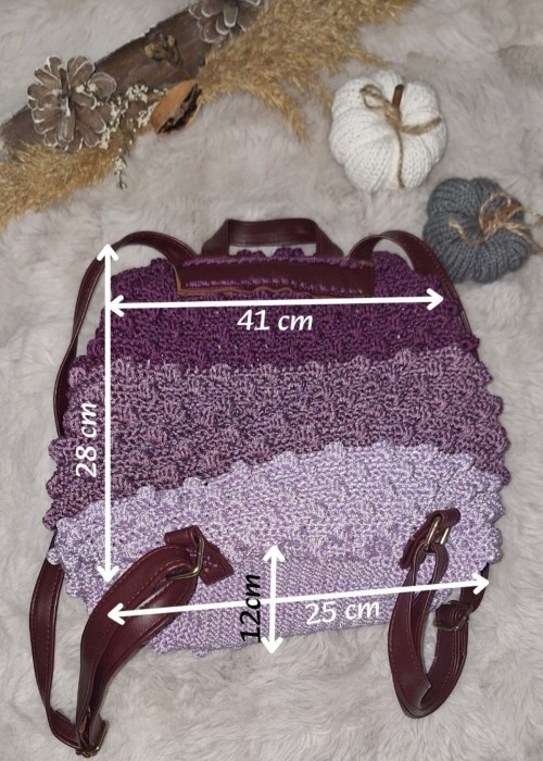 Kadın Mor/ Lila , Polyester Macrome İp ,Astarlı Örgü Sırt Çantası Kadın Mor/ Lila , Polyester Macrome İp ,Astarlı Örgü Sırt Çantası