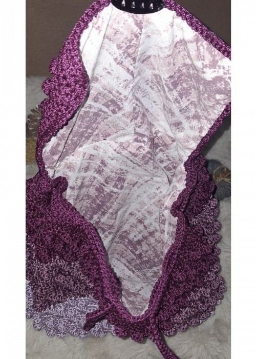 Kadın Mor/ Lila , Polyester Macrome İp ,Astarlı Örgü Sırt Çantası Kadın Mor/ Lila , Polyester Macrome İp ,Astarlı Örgü Sırt Çantası