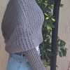 Kadin Gri̇ Renk Pamuklu Koton İPten Hand Made El Örgüsü Uzun Kollu Şal Hirka Kadin Gri̇ Renk Pamuklu Koton İPten Hand Made El Örgüsü Uzun Kollu Şal Hirka