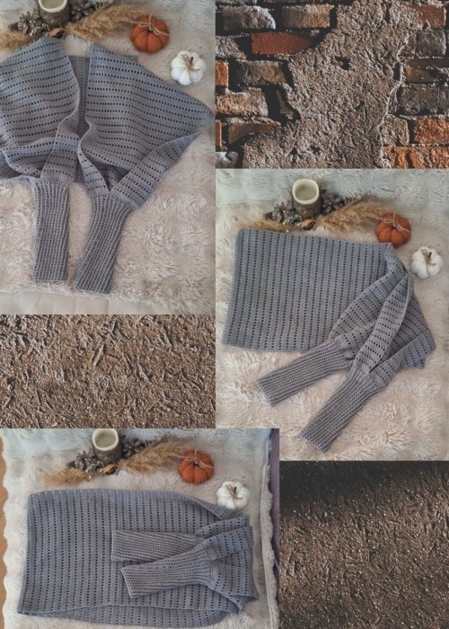Kadin Gri̇ Renk Pamuklu Koton İPten Hand Made El Örgüsü Uzun Kollu Şal Hirka Kadin Gri̇ Renk Pamuklu Koton İPten Hand Made El Örgüsü Uzun Kollu Şal Hirka