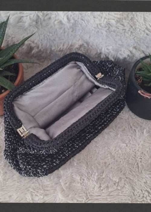 Kadın Siyahkağıt İp Ve Simli İp, Hand Made, El Örgüsü Gizli Burslu Yazlık ,El Çantası, Portföy Kadın Siyahkağıt İp Ve Simli İp, Hand Made, El Örgüsü Gizli Burslu Yazlık ,El Çantası, Portföy