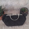 Kadın Siyah Metal Çanta Kulplu Metalik Rafya İpten Yazlık El Çantası,Hand Made El Örgüsü Kadın Siyah Metal Çanta Kulplu Metalik Rafya İpten Yazlık El Çantası,Hand Made El Örgüsü