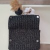 Kadın Siyah Simli İp Hand Made, El Örgüsü Gizli Burslu Yazlık Clutch Çanta,El Çantası, Portföy Kadın Siyah Simli İp Hand Made, El Örgüsü Gizli Burslu Yazlık Clutch Çanta,El Çantası, Portföy