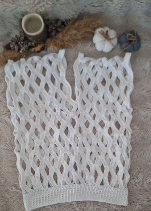 Kadın Beyaz Kafes Modeli Ajurlu Hand Made El Örgüsü Pamuklu Coton İp V Yaka Yazlık Düşük Kol Bluz Kadın Beyaz Kafes Modeli Ajurlu Hand Made El Örgüsü Pamuklu Coton İp V Yaka Yazlık Düşük Kol Bluz