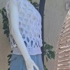 Kadın Beyaz Kafes Modeli Ajurlu Hand Made El Örgüsü Pamuklu Coton İp V Yaka Yazlık Düşük Kol Bluz Kadın Beyaz Kafes Modeli Ajurlu Hand Made El Örgüsü Pamuklu Coton İp V Yaka Yazlık Düşük Kol Bluz