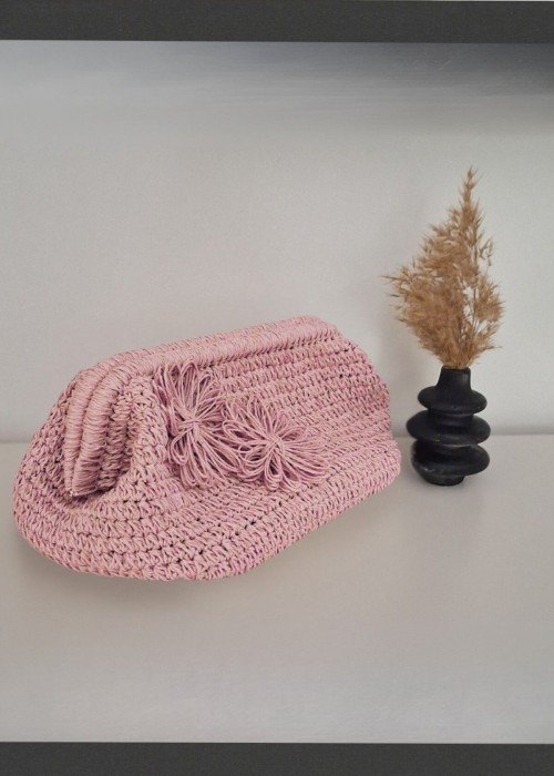 Kadın Pembe Kağıt İp Detaylı Hand Made, El Örgüsü Gizli Burslu Çanta,El Çantası, Portföy Kadın Pembe Kağıt İp Detaylı Hand Made, El Örgüsü Gizli Burslu Çanta,El Çantası, Portföy
