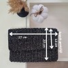 Kadın Siyah Simli İp Hand Made, El Örgüsü Gizli Burslu Yazlık Clutch Çanta,El Çantası, Portföy Kadın Siyah Simli İp Hand Made, El Örgüsü Gizli Burslu Yazlık Clutch Çanta,El Çantası, Portföy