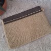 Kadın Kahverengi Güderi Kapaklı Bej Doğal Simli İp El Örgüsü, Hand Made Clunch Çanta, El Çantası Kadın Kahverengi Güderi Kapaklı Bej Doğal Simli İp El Örgüsü, Hand Made Clunch Çanta, El Çantası