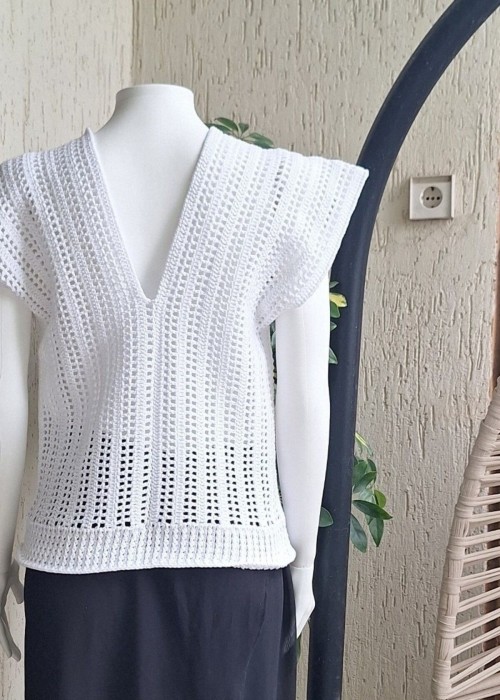 Kadın Beyaz Pamuklu Coton İpten Hand Made El Örgüsü V Yaka Düşük Omuz Düşük Kol Yazlık Bluz Kadın Beyaz Pamuklu Coton İpten Hand Made El Örgüsü V Yaka Düşük Omuz Düşük Kol Yazlık Bluz
