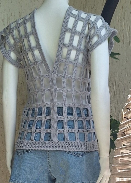 Kadın Gri Renk File Model Hand Made El Örgüsü Pamuklu Coton İpten V Yaka Yazlık Düşük Omuz Bluz Kadın Gri Renk File Model Hand Made El Örgüsü Pamuklu Coton İpten V Yaka Yazlık Düşük Omuz Bluz