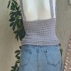 Kadın Gri Renk Pamuklu Coton İpten Hand Made El Örgüsü Yazlık Askılı Bluz Kadın Gri Renk Pamuklu Coton İpten Hand Made El Örgüsü Yazlık Askılı Bluz