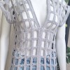 Kadın Gri Renk File Model Hand Made El Örgüsü Pamuklu Coton İpten V Yaka Yazlık Düşük Omuz Bluz Kadın Gri Renk File Model Hand Made El Örgüsü Pamuklu Coton İpten V Yaka Yazlık Düşük Omuz Bluz