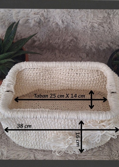 Kadın Beyaz Kağıt İp Gizli Burslu Hand Made, El Örgüsü, Kağıt İpten Yazlık El Çantası, Portföy Kadın Beyaz Kağıt İp Gizli Burslu Hand Made, El Örgüsü, Kağıt İpten Yazlık El Çantası, Portföy