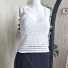 Kadın Beyaz Renk Pamuklu İpten Askılı Hand Made El Örgüsü Yazlık Bluz Kadın Beyaz Renk Pamuklu İpten Askılı Hand Made El Örgüsü Yazlık Bluz