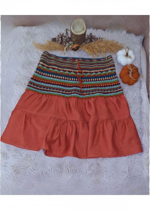 Kadın Renkli Yazlık Örgü Etek Hand Made El Örgüsü Yazlık Kadın Renkli Yazlık Örgü Etek Hand Made El Örgüsü Yazlık