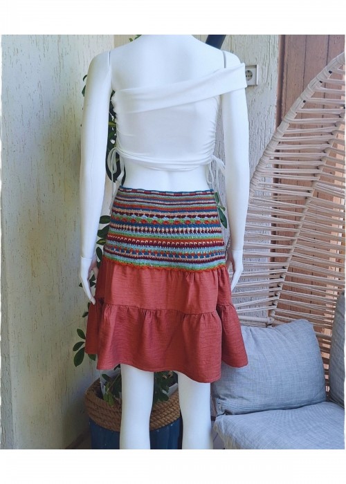 Kadın Renkli Yazlık Örgü Etek Hand Made El Örgüsü Yazlık Kadın Renkli Yazlık Örgü Etek Hand Made El Örgüsü Yazlık
