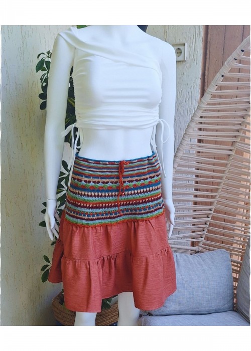 Kadın Renkli Yazlık Örgü Etek Hand Made El Örgüsü Yazlık Kadın Renkli Yazlık Örgü Etek Hand Made El Örgüsü Yazlık