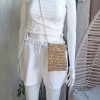 Kadın Altın Rengi Metalik İp Telefon Çantası Hand Made El Örgüsü Kadın Altın Rengi Metalik İp Telefon Çantası Hand Made El Örgüsü