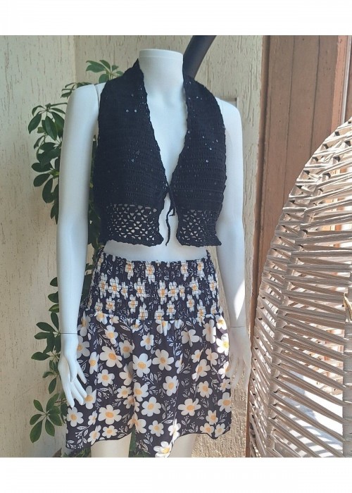 Kadın Siyah Pul Detaylı Yazlık El Örgüsü Hand Made Bolero Kadın Siyah Pul Detaylı Yazlık El Örgüsü Hand Made Bolero