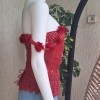 Kadın Pembe Renk El Örgüsü Hand Made Askılı Yazlık Bluz Kadın Pembe Renk El Örgüsü Hand Made Askılı Yazlık Bluz