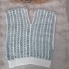 Kadın Turkuaz Ve Beyaz Renk Örgü Bluz Hand Made Kadın Turkuaz Ve Beyaz Renk Örgü Bluz Hand Made
