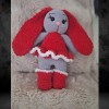 Kadife İp Örgü Amigurumi Kırmızı Tavşan Bebek Oyuncak Kadife İp Örgü Amigurumi Kırmızı Tavşan Bebek Oyuncak